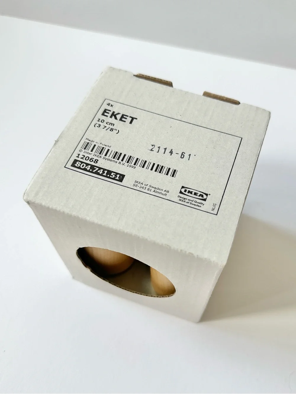 IKEA EKET Solid Birch Wooden Legs for Shelf - Set of 4